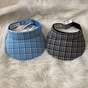 LULULEMON Seersucker Check Removable Sweatband Visor Set of 2 Sz M/L